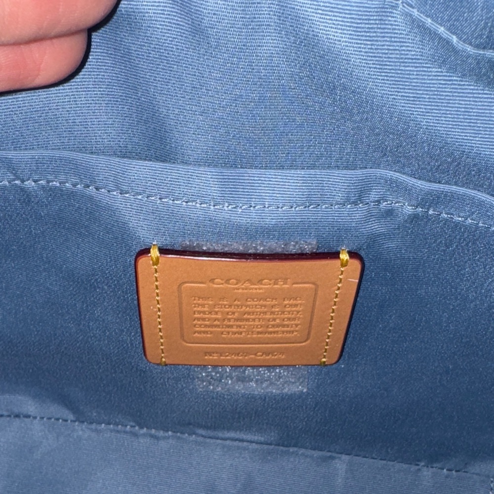 Coach Navy Blue Denim Signature Crossbody Bag NWT - Picture 10 of 11